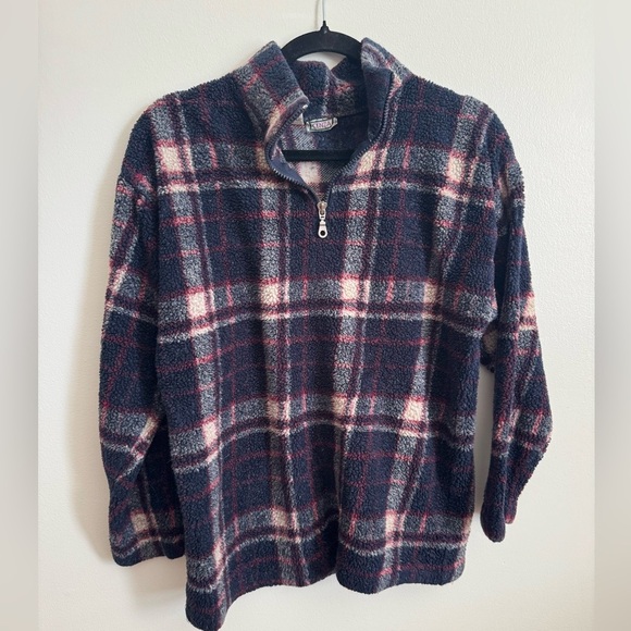 Sweaters - Vintage Cenza Quarter Zip Plaid Size Small